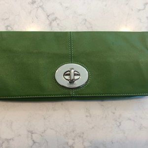 Green Leather Coach Clutch